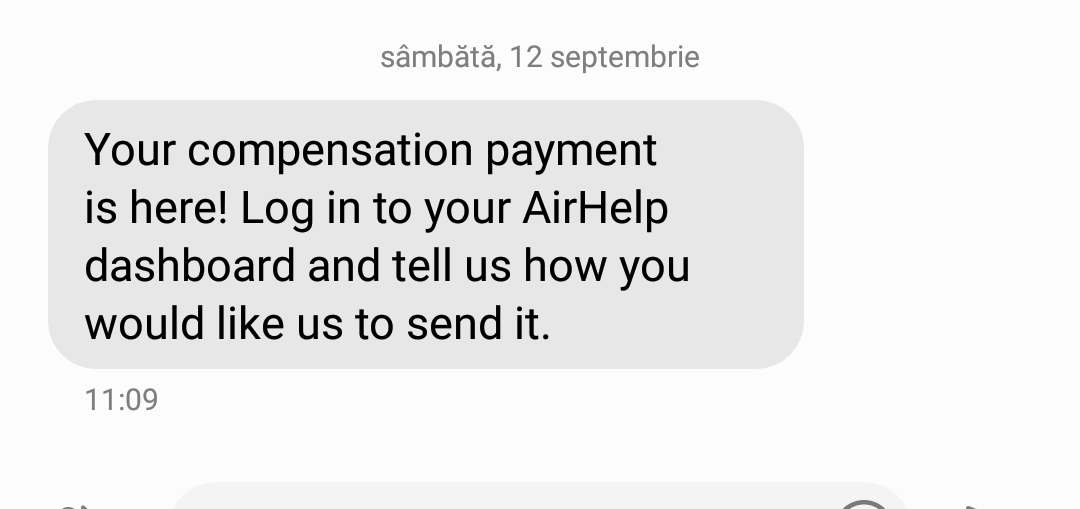 sms payment airhelp
